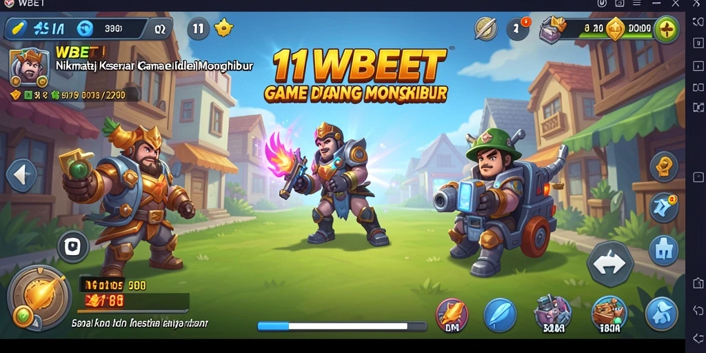 Tampilan gameplay 11WBET yang menampilkan berbagai karakter yang sedang bertempur.