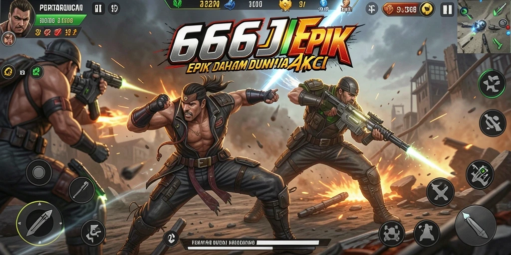 Tangkapan layar gameplay 666J yang mendebarkan dan penuh aksi.