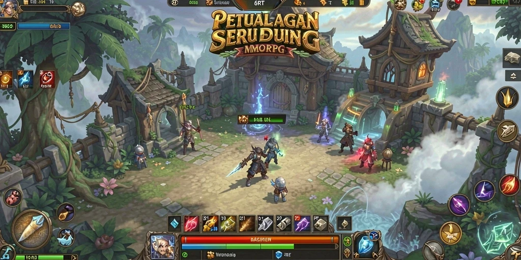 Screenshot gameplay MMORPG 6RT yang menampilkan aksi seru.