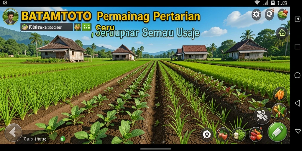 Screenshot gameplay yang menunjukkan aktivitas bertani di BATAMTOTO.