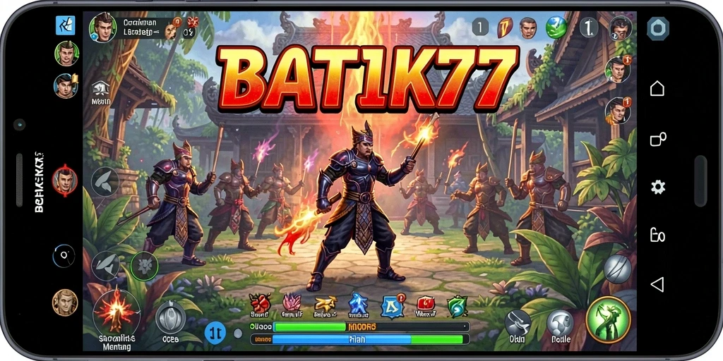 Tampilan gameplay <strong>BATIK77</strong> saat pertempuran strategis yang intens.