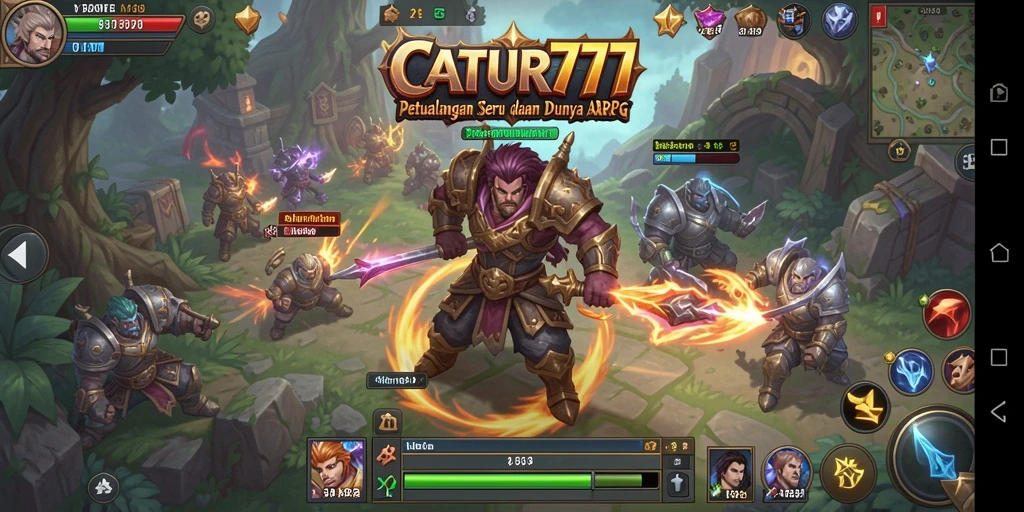 Gameplay seru CATUR777 yang menampilkan pertarungan dinamis dan karakter unik.