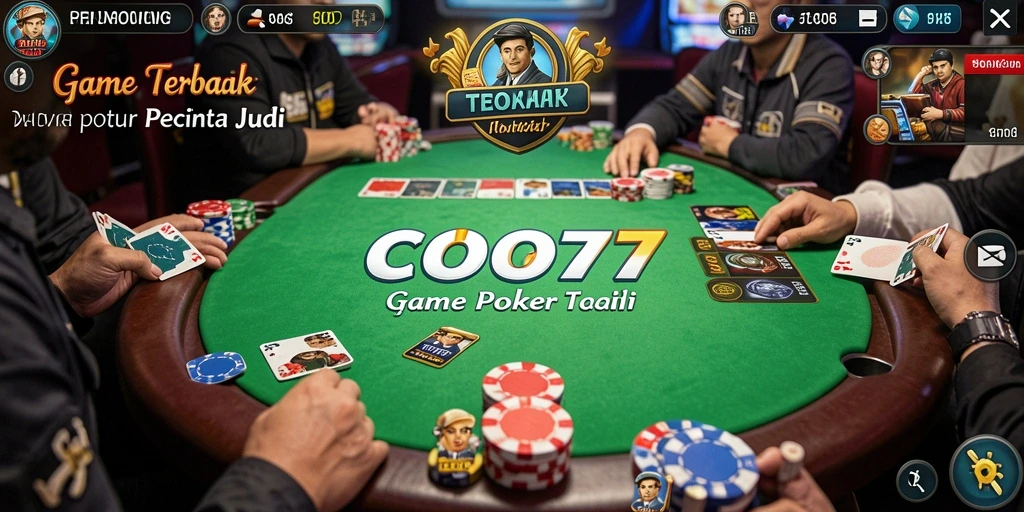 Screenshot utama COO77 menampilkan gameplay Poker yang seru dan menegangkan.