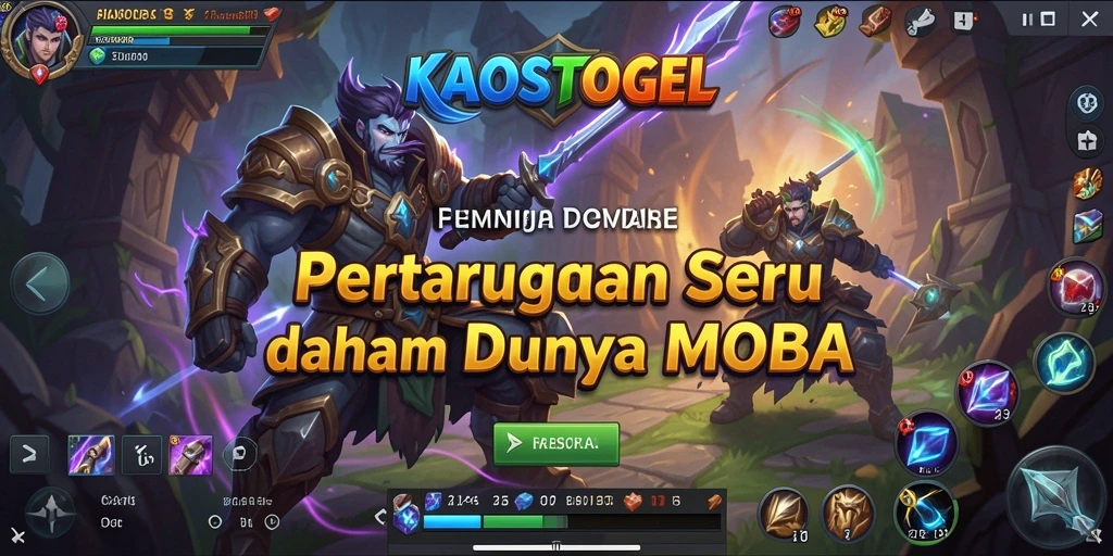 Tampilan gameplay MOBA yang mendebarkan dan visual menawan.