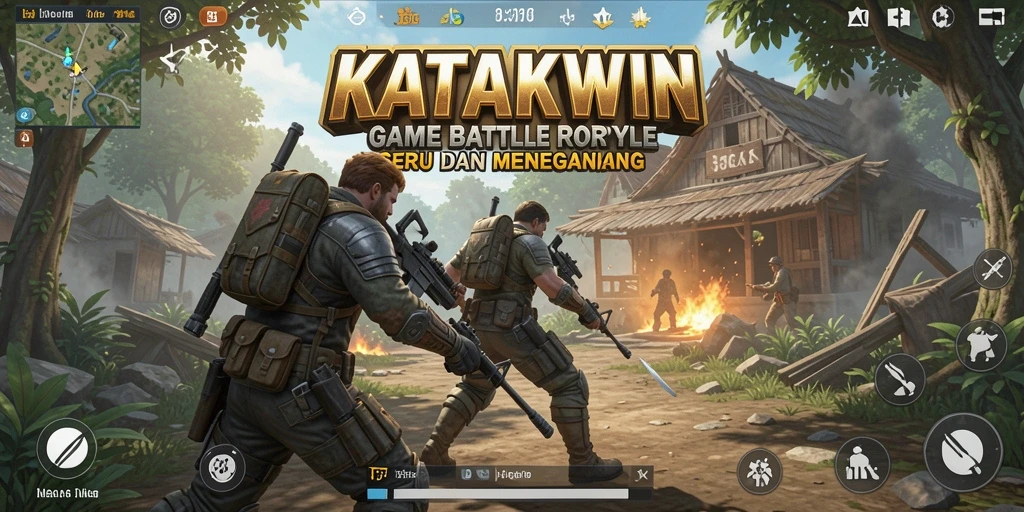 Gameplay KATAKWIN yang intens dan mendebarkan di arena Battle Royale.