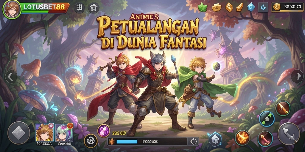 Screenshot utama LOTUSBET88 menampilkan aksi seru dalam dunia Anime.