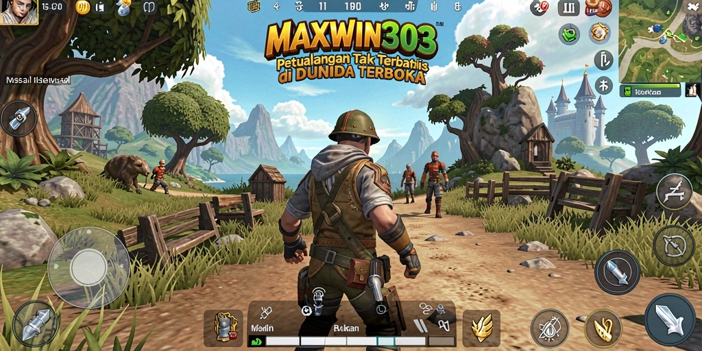 Tangkapan layar menunjukkan pemain menjelajahi dunia luas di MAXWIN303.