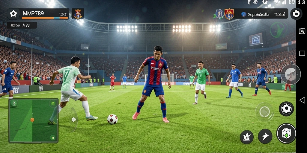 Tampilan gameplay seru di MVP789 dengan aksi sepak bola yang mendebarkan.