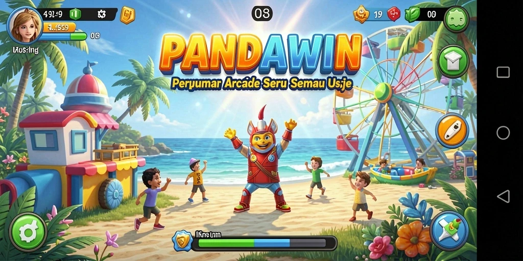 Tampilan gameplay seru dari PANDAWIN dalam aksi arcade.