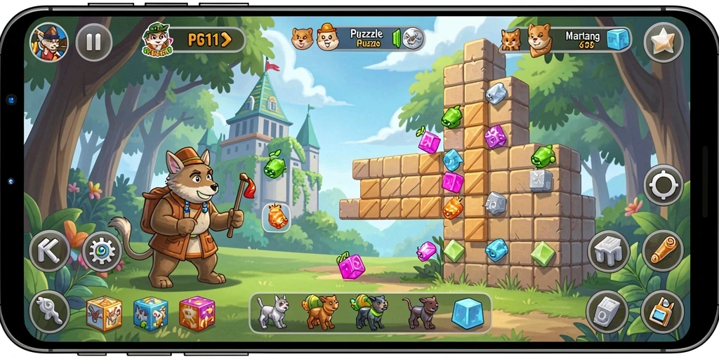 Tampilan gameplay PG11 yang menarik dalam menyelesaikan puzzle.