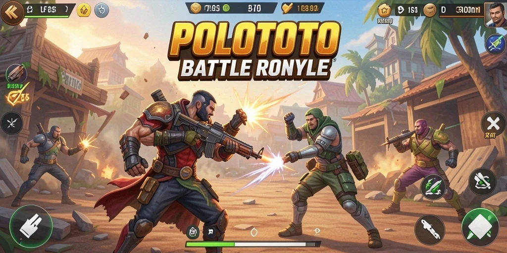 Menampilkan keseruan gameplay Battle Royale di POLOTOTO.