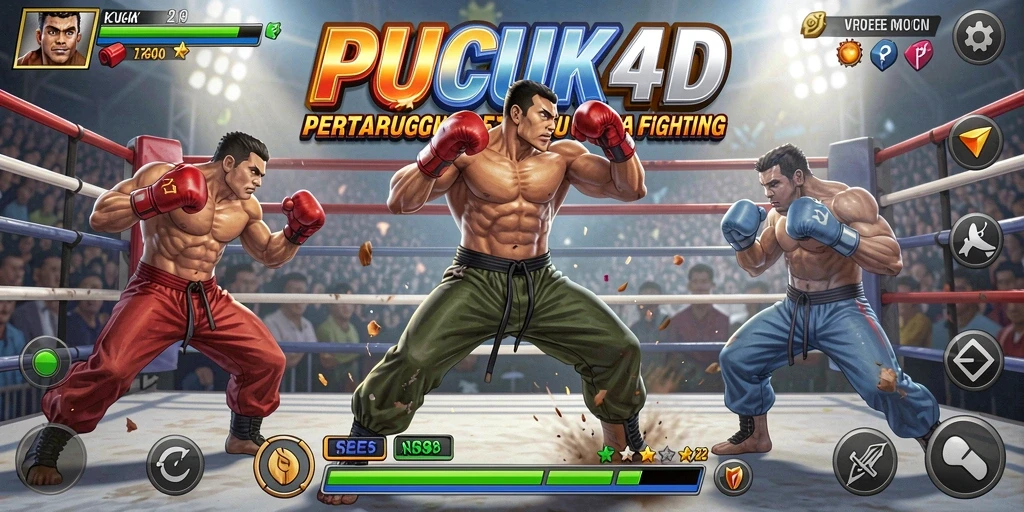 Screenshot gameplay PUCUK4D menampilkan aksi pertarungan yang intens.