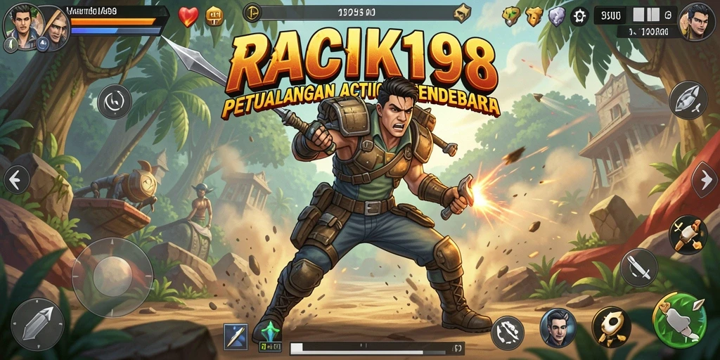 Tampilan menegangkan dari gameplay <strong>RACIK198</strong> saat bertempur melawan musuh.