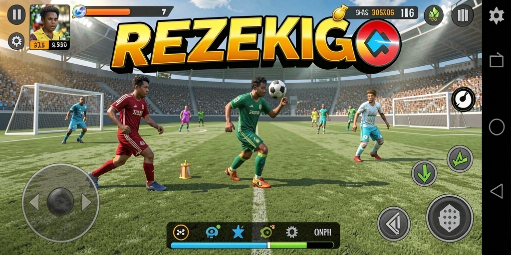 Tampilan gameplay REZEKIGO yang dinamis dan menarik.