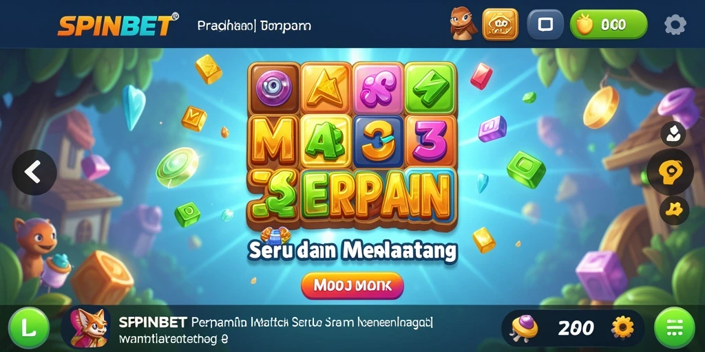 Tampilan gameplay seru SPINBET dalam aksi Match-3.