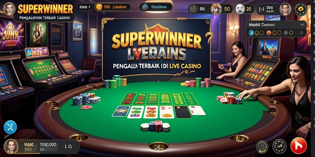 Tampilan menarik gameplay Live Casino SUPERWINNER yang membuat ketagihan.