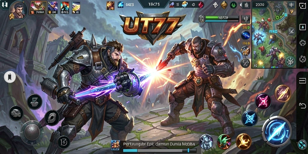 Tampilan dinamis UT77 saat pertarungan MOBA.