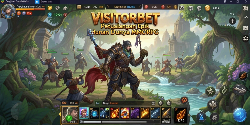 Tampilan aksi seru dalam gameplay VISITORBET di dunia MMORPG.