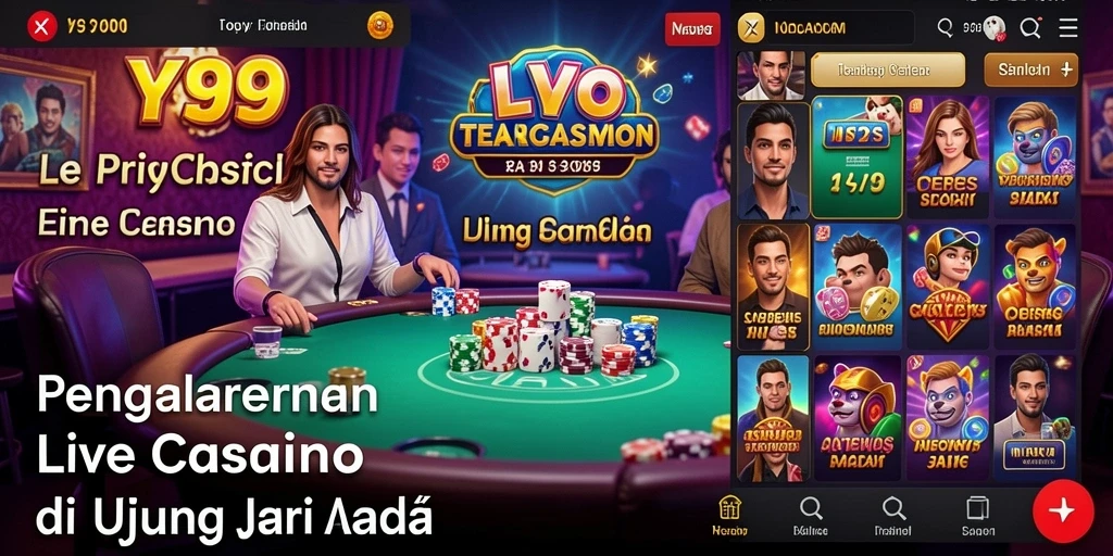 Tampilan gameplay Live Casino di Y89 dengan dealer langsung.